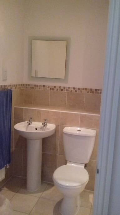 Private ensuite shower, toilet and wash basin