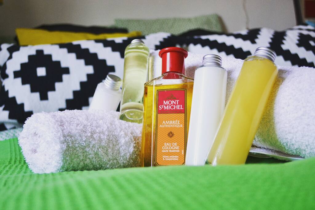 Bath towels, Cologne, shampoo, conditioner, shower gel and body milk are warmly offered and put at your disposal in your room.