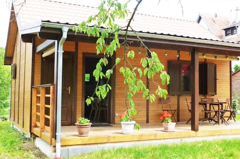 Country cottage overlooking the Romanesque church