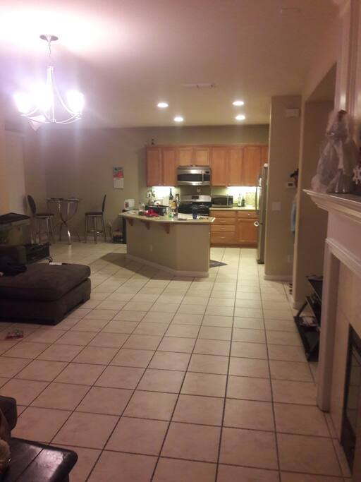 open kitchen and family room
