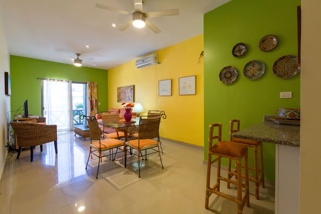 Open floor plan - living room.....