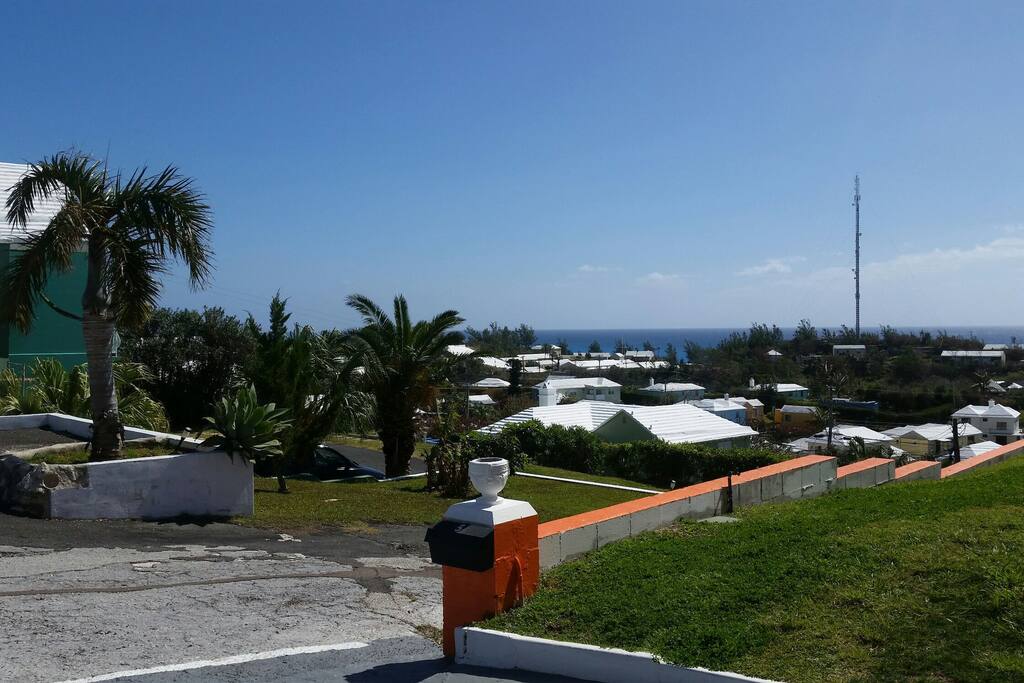 The view from the bench at entrance