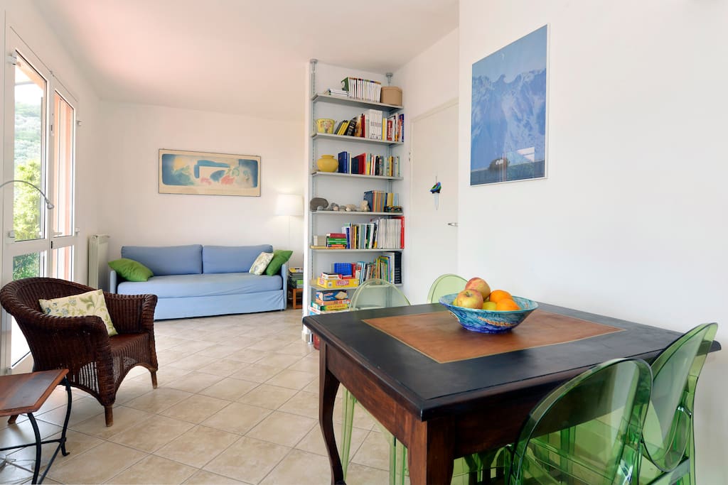 the dining room and the living room