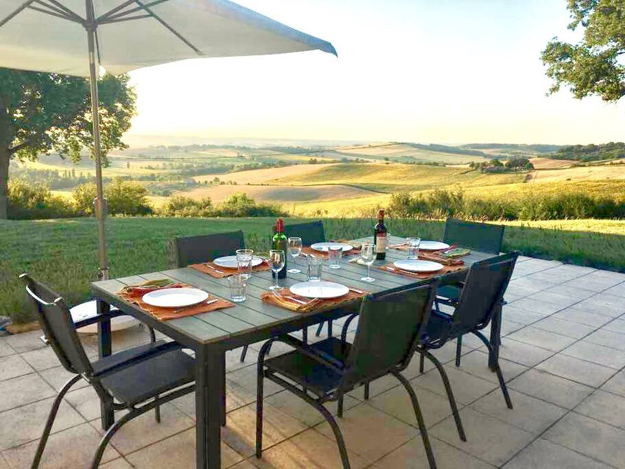 Dine al fresco on the terrace overlooking the stunning view!