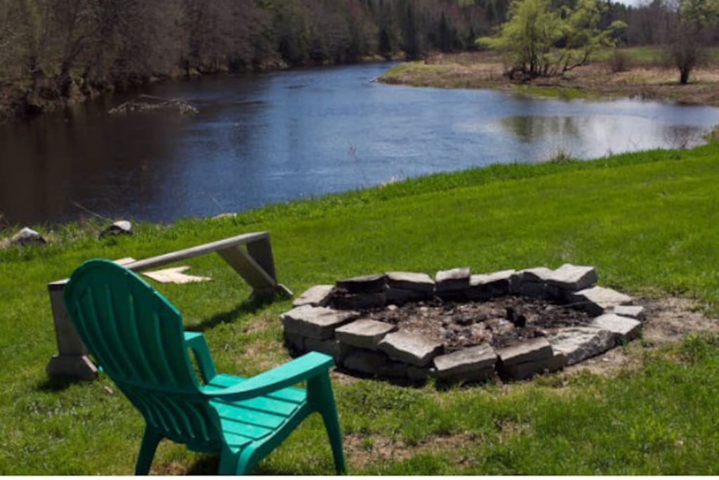 Relax to a nice fire by the water