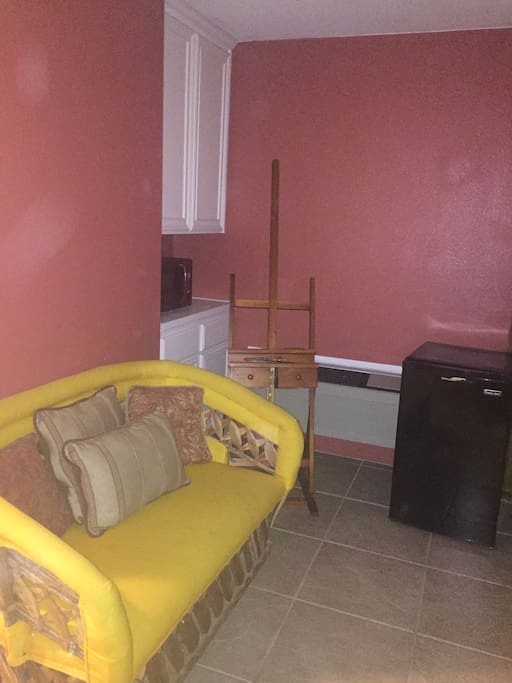 Microwave and Mini Fridge, as well as Air Conditioned