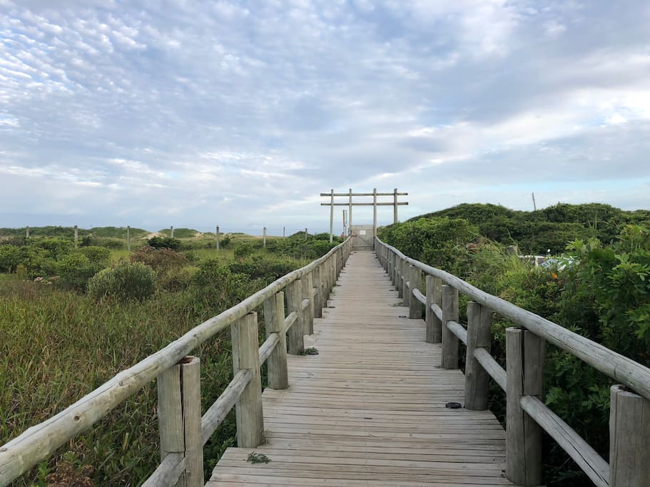 Private boardwalk goes from our condo all the way to the beach.