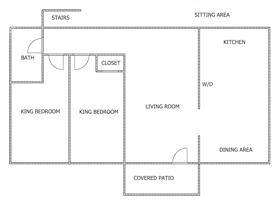 2 bedroom side (you get both sides)