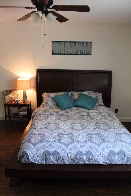 Large bedroom with queen sized bed
