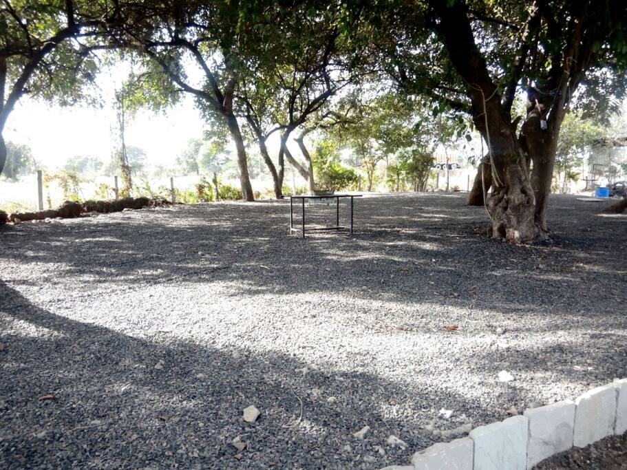 Shaded private sitting area