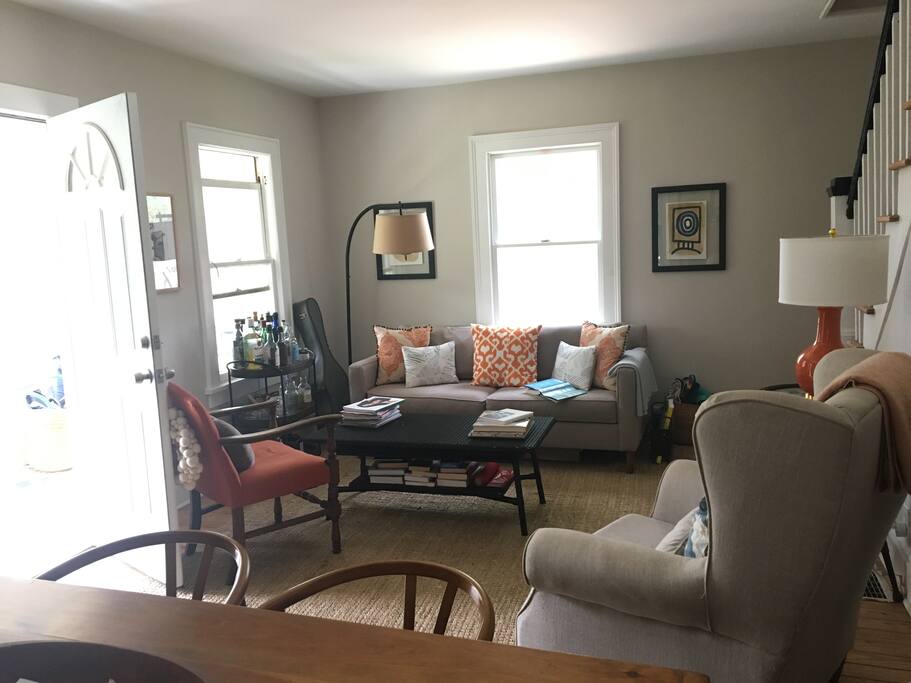 Cozy and chic entertaining area