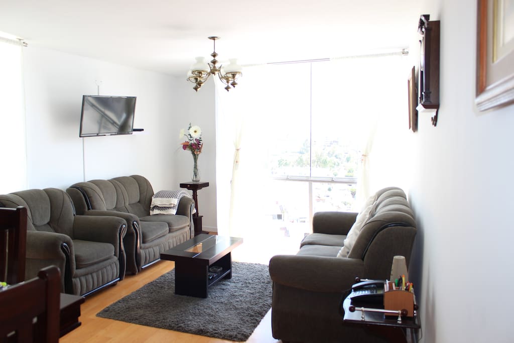 Sala (con TV, cable y hermosa vista)