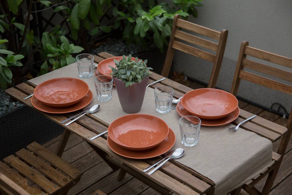 Terrace with electric bbq