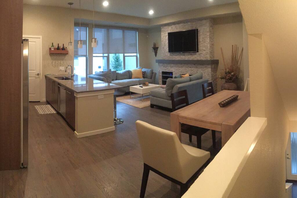 2nd level- open space kitchen and living room