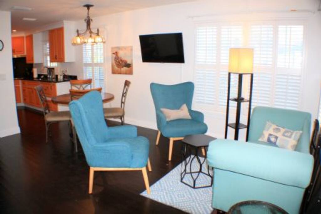 Living room and dining area