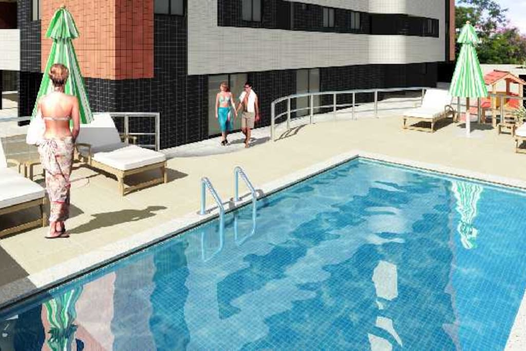 Piscina, obtida via projeto, site do condomínio.