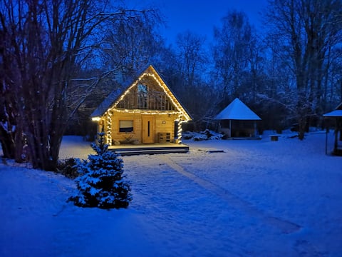 Log cabin with sauna
