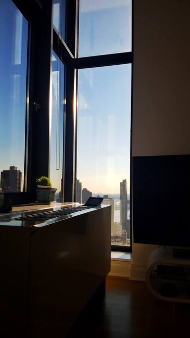 overlooking the east river