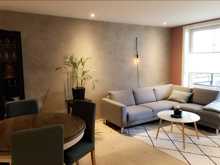 Living room and dining area