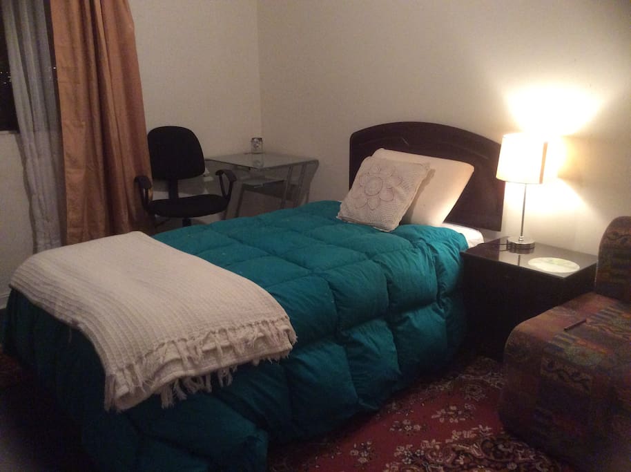 Nice,comfy bed. Desk and chair.