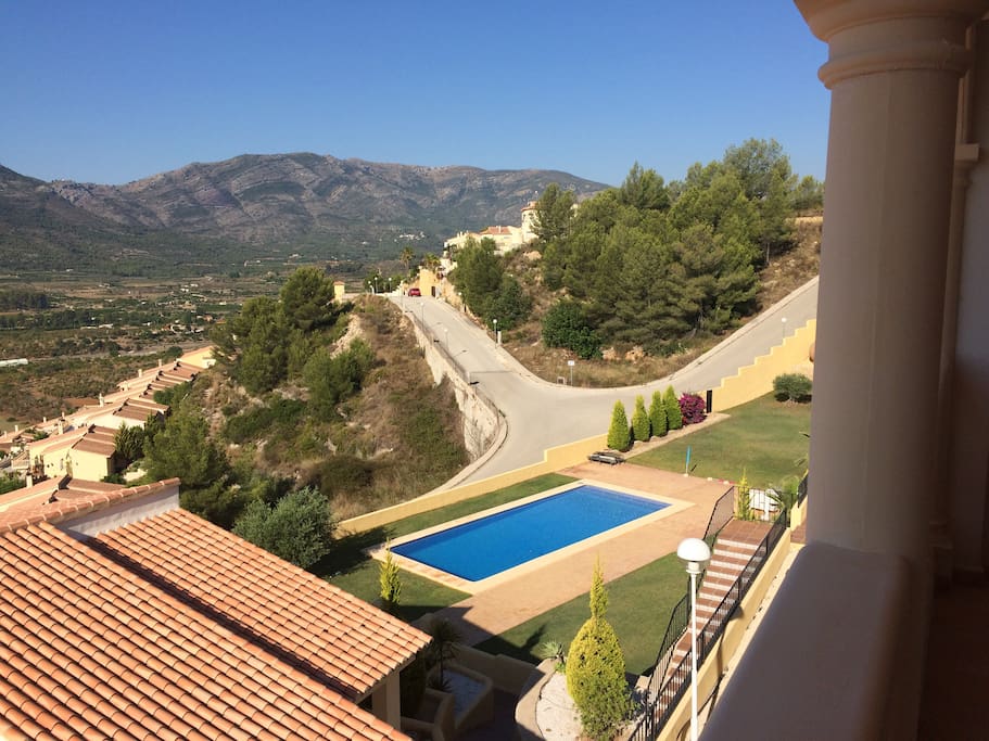 view on the swimming pool from the ba