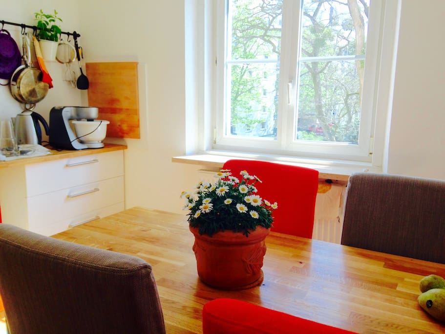 Wooden kitchen table