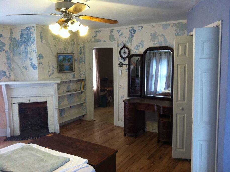 Master bedroom. You may not appreciate it, but the oak wood floor installation was a bear!