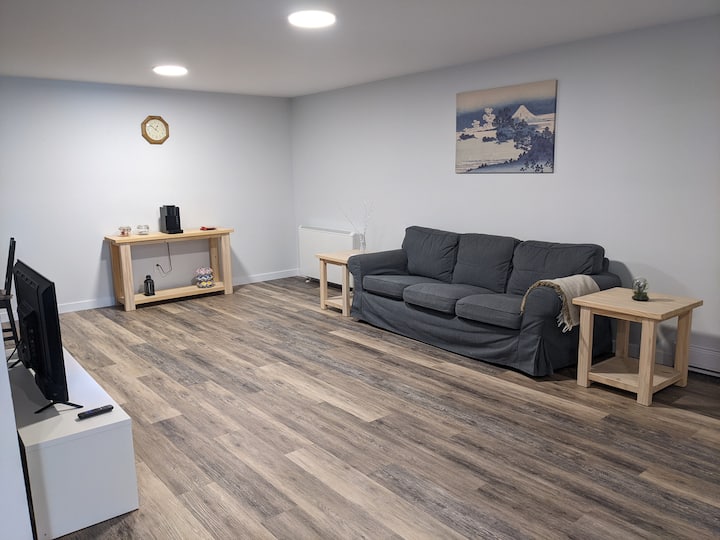 Down the Road, 1000 ft² (93m²) renovated basement Guest suites for