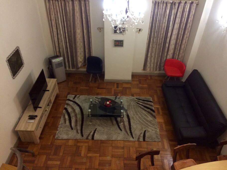 View from the bedroom onto the lounge