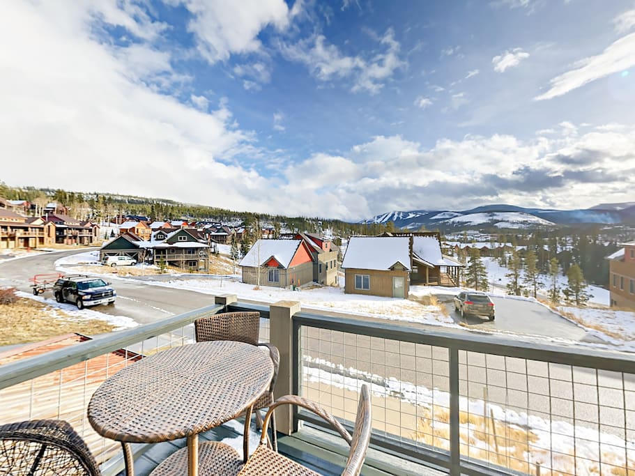 Gaze across downtown Winter Park and the ski area from your private deck with seating for 3.