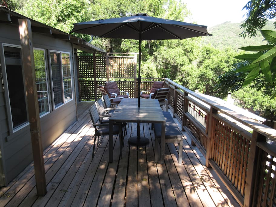 Front patio with filtered views of the Russian River