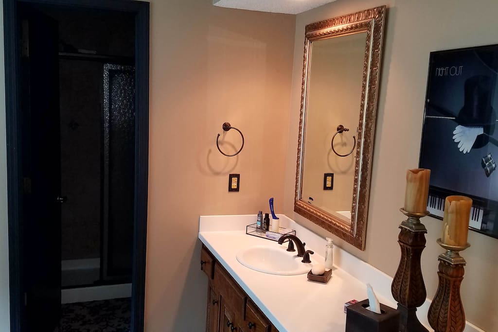 Master 1, Large double-sink bathroom with shower