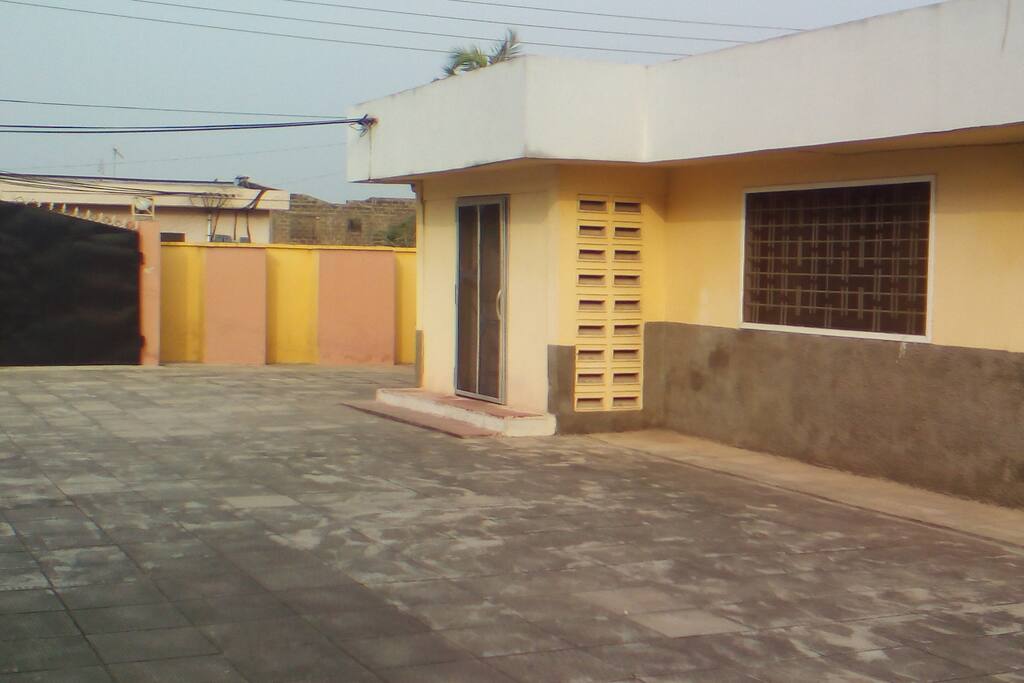 Outer compound of House showing main gate and entrance door.