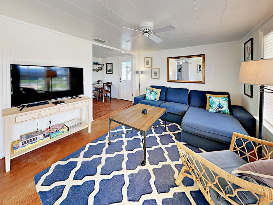 Newly remodeled and refurnished home with a delightful beachy feel.