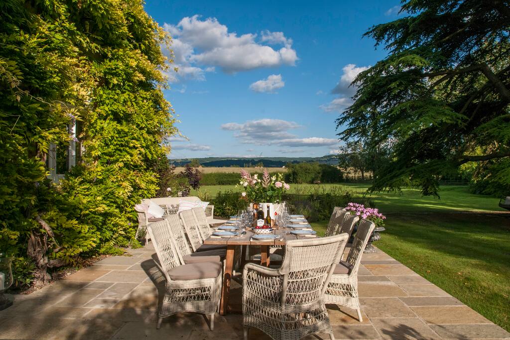 Summer dining on our south facing terrace