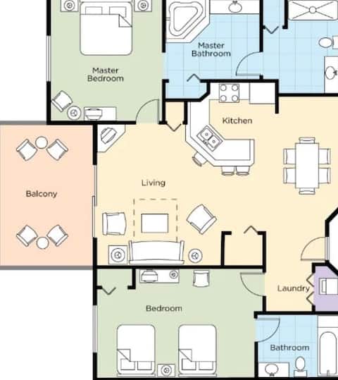 Top performing Airbnb: 2 bdrm Wyndham Bonnet Creek inside Disney in Bay Lake