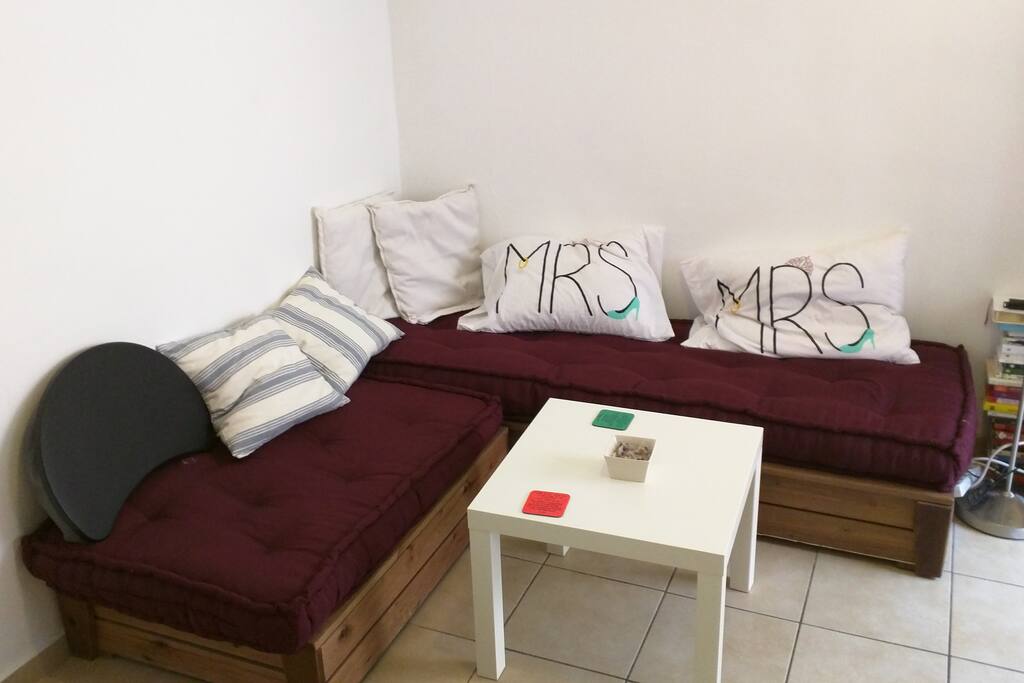 Living Room with futons