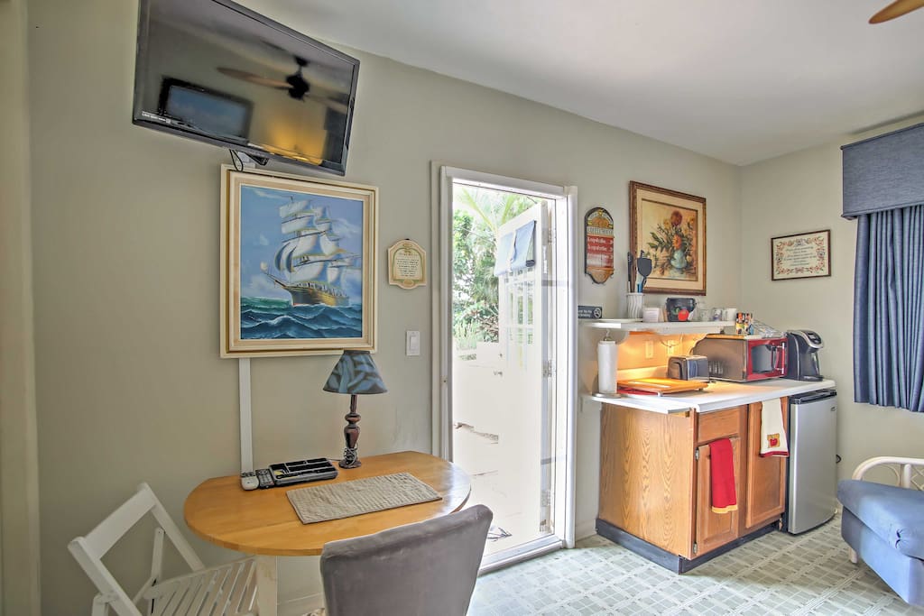 The cozy studio features everything you need for a comfortable stay.