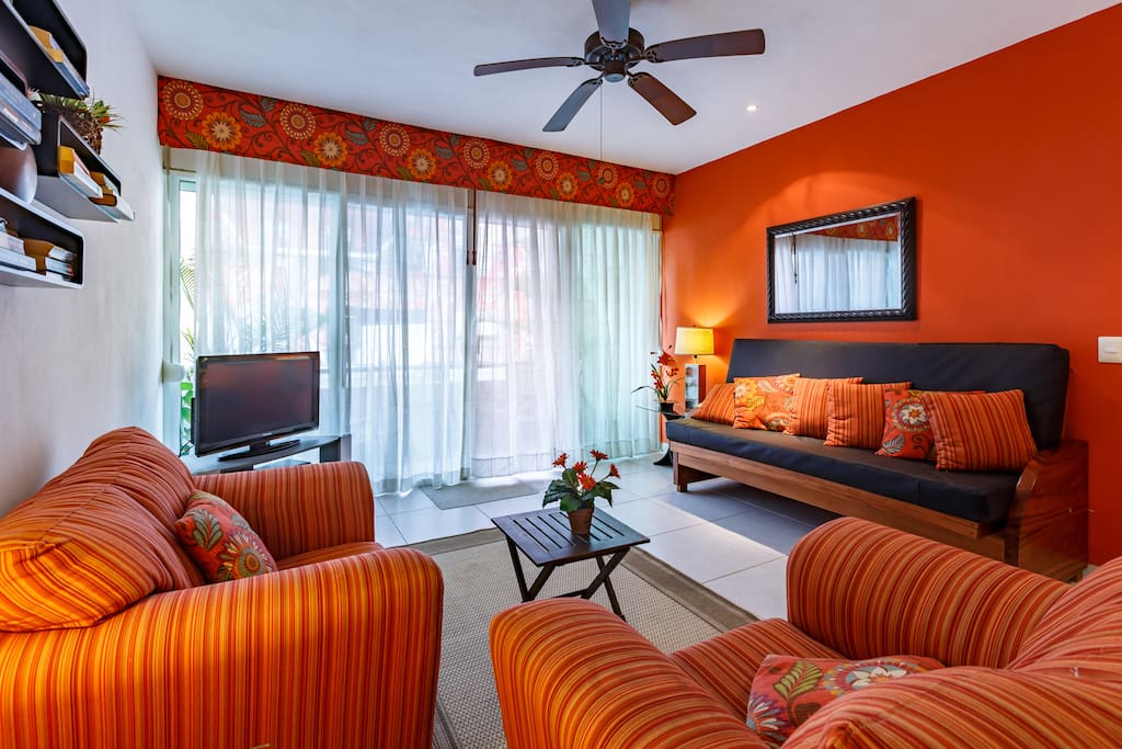A spacious Living, with Internet, Sky TV and DVD player.
