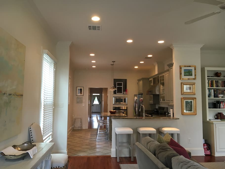 Downstairs den and kitchen.