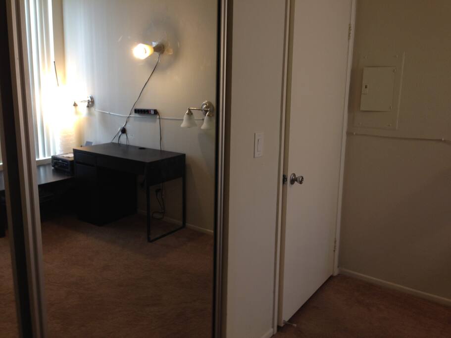 a big wardrobe and a door