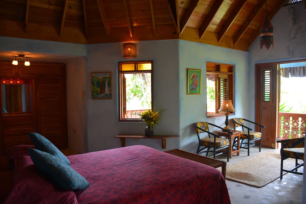 Upstairs bedroom with queen-size bed