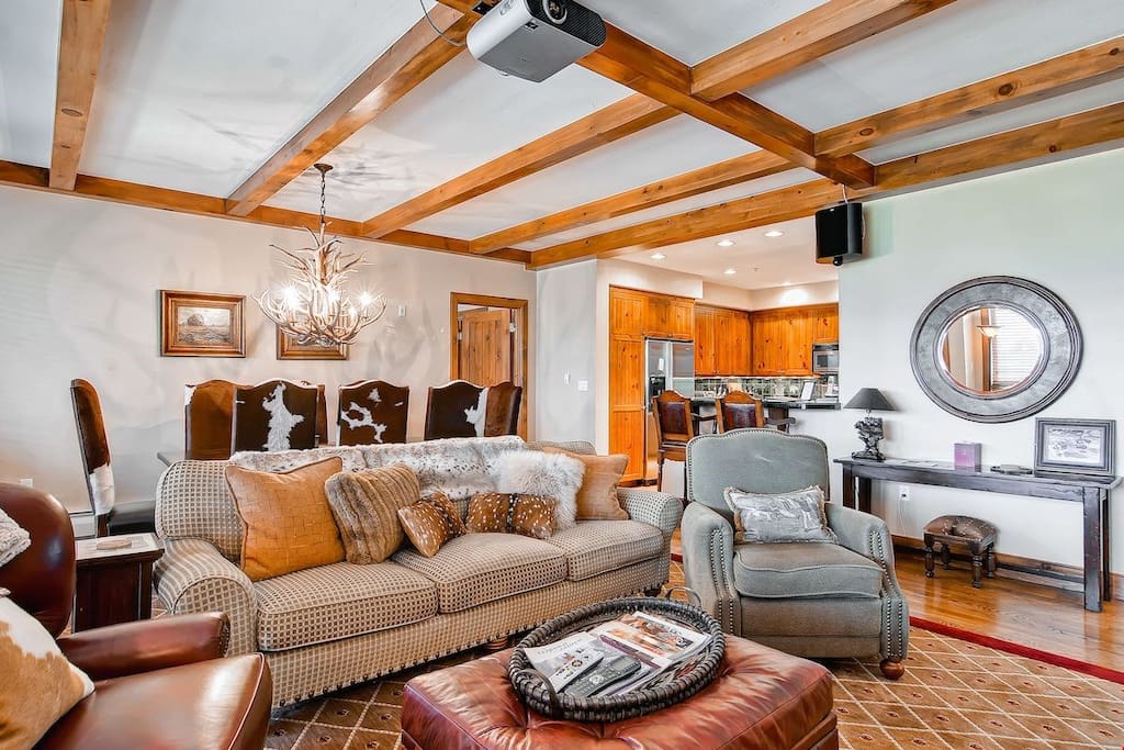 Sink into the cozy sofa after a day exploring the area.
