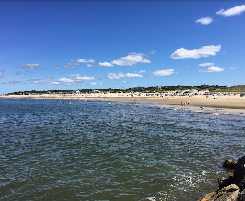1/2 mile walk to the Sea Street Beach, as seen here from the Jetty