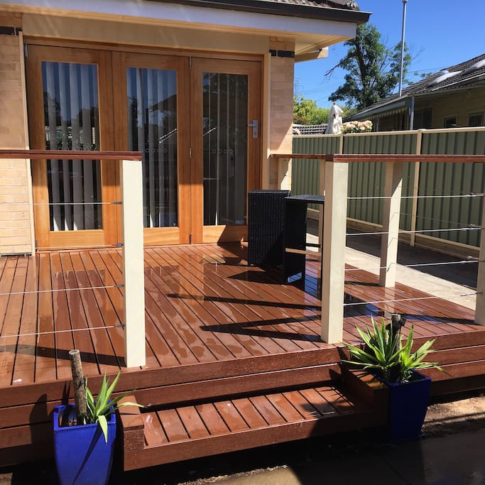 Front merbau deck and bar