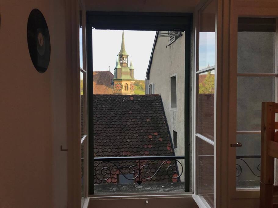 Vue depuis la chambre, hôtel de ville de Fribourg