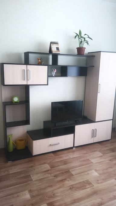 This is a closet, which you can use to store clothes and other things. There is also TV with a lot of interesting channels. Это шкаф, здесь вы можете хранить одежду и другое. Так же имеется телевизор со множеством интересных каналов.
