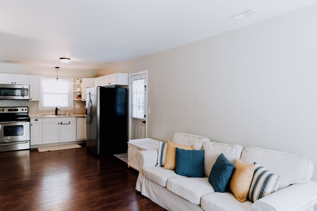 Open floor living with kitchen!