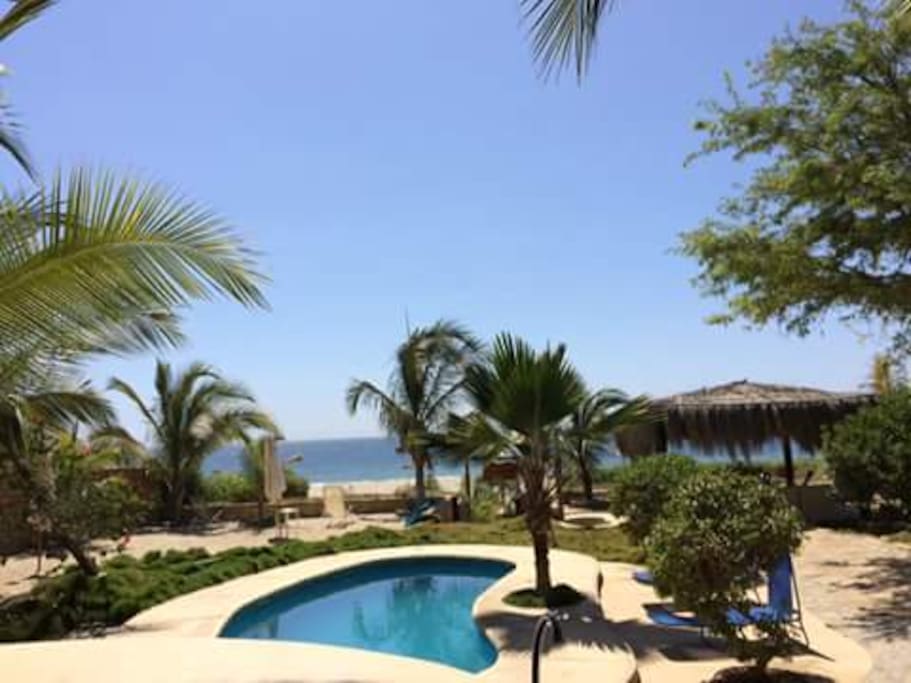 Piscina y areas para tomar sol