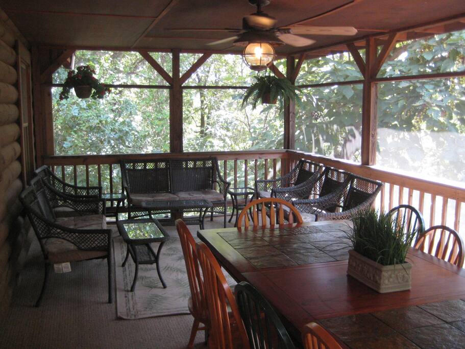 screened in back porch. (summer)